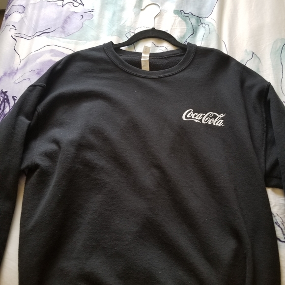 Coca Cola Coke Crew Sweatshirt Size Large Black - Picture 3 of 4